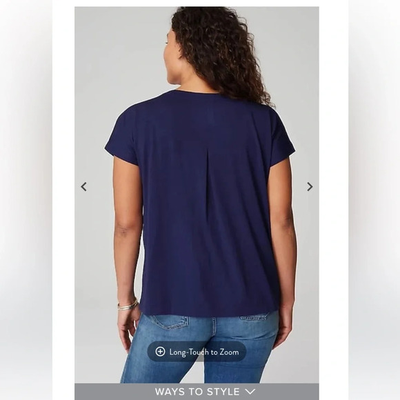 J.Jill Luxe Supima® Pleat-Back Tee - Picture 2 of 9